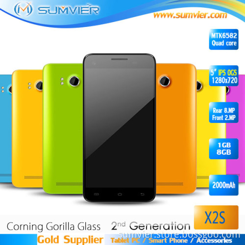 5inch IPS Ogs Display 1280*720 Mtk6582 Quad Core Android Smartphone (X2S 4 core)
